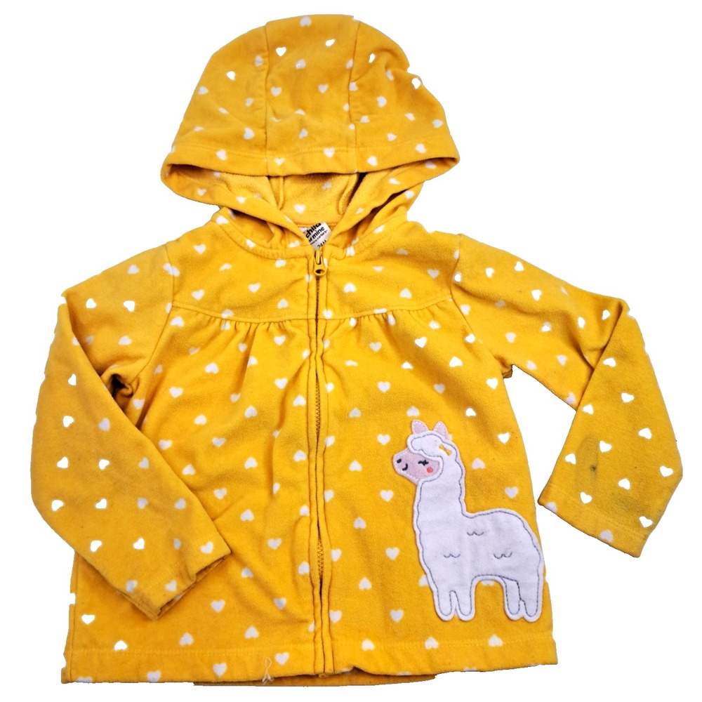 Child Of Mine By Carters Baby Girl 24 mos Llama Hearts Full Zip Hoodie